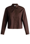 Yest Sofie Plain Button Up Blouse, Brown