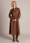 Yest Sela Polka Dot with Belt Detail Shirt Dress, Brown