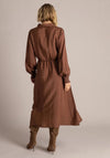 Yest Sela Polka Dot with Belt Detail Shirt Dress, Brown