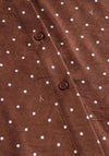 Yest Sela Polka Dot with Belt Detail Shirt Dress, Brown