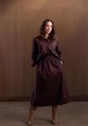 Yest Sevina A-Line Midi Skirt, Brown
