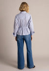 Yest Sona Button Up Striped Shirt, Blue and White