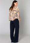 Yest Billie Geometric Shiny Blouse, Beige