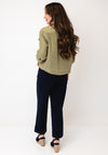 Yest Ida Diamante Trim Shirt, Olive Green