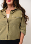 Yest Ida Diamante Trim Shirt, Olive Green