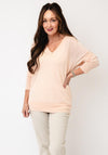 Yest Relaxed Fit V-Neck Pullover, Peach