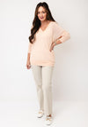 Yest Relaxed Fit V-Neck Pullover, Peach