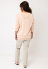 Yest Relaxed Fit V-Neck Pullover, Peach