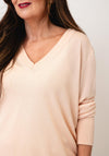 Yest Relaxed Fit V-Neck Pullover, Peach