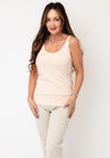 Yest Relaxed Fit Deep Round Neck Tank Top, Peach