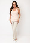 Yest Relaxed Fit Deep Round Neck Tank Top, Peach