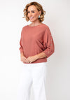 Yest Boat Neck with Button Detail Top, Orange