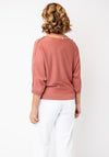 Yest Boat Neck with Button Detail Top, Orange