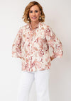 Yest Floral Print Button Down Blouse, Pink Multi