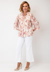 Yest Floral Print Button Down Blouse, Pink Multi