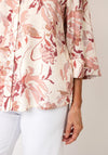 Yest Floral Print Button Down Blouse, Pink Multi