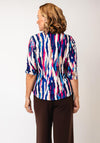 Yew Printed Half Button Printed Jersey Blouse, Multi