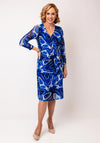 YEW Printed Mesh Wrap Pencil Dress, Blue