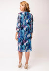 YEW Printed Mesh Wrap Pencil Dress, Blue Multi