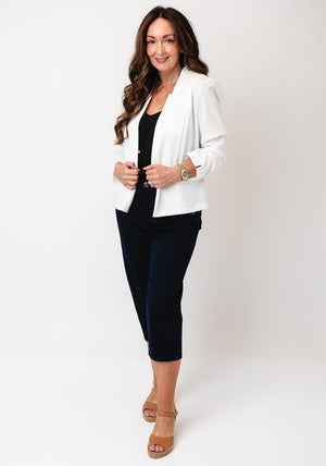 Yew Short Cropped Sleeves Jacket, Ecru
