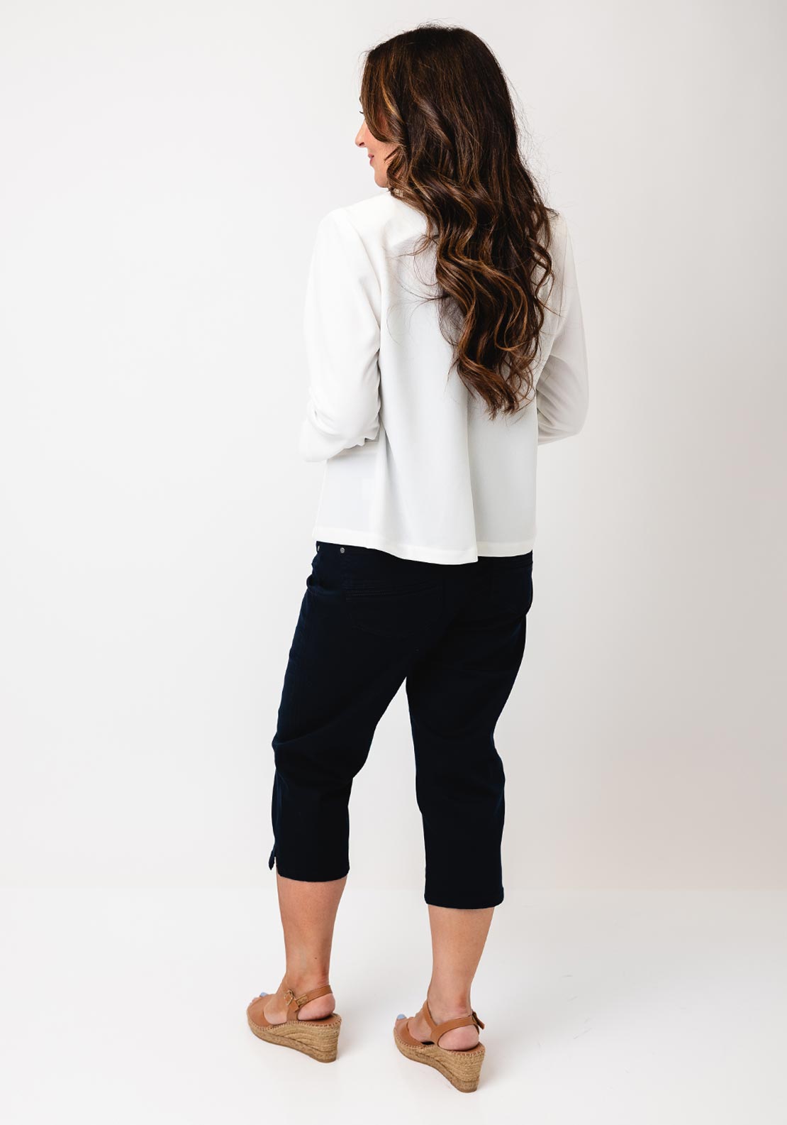 Yew Short Cropped Sleeves Jacket, Ecru
