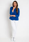 Leon Collection Faux Suede Zip Front Short Jacket, Blue