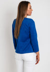 Leon Collection Faux Suede Zip Front Short Jacket, Blue
