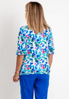 Leon Collection Ruffle Collar Printed Top, Multi