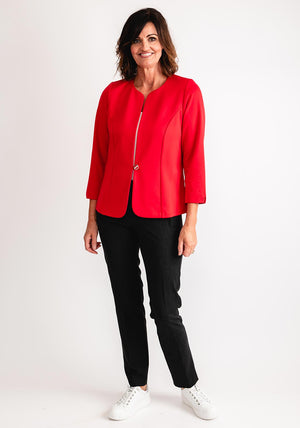 Yew Single Buttoned Short Jacket, Red