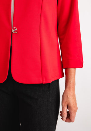 Yew Single Buttoned Short Jacket, Red