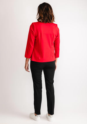 Yew Single Buttoned Short Jacket, Red