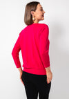 Yew Banded Hem Jersey Top, Cerise Pink