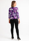 Leon Collection Abstract Print Pleated Blouse, Purple and Green
