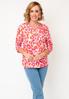 YEW Animal Print with Pocket Detail Top, Pink Multi