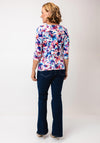 Yew Floral Print Button Front Top, White Multi