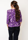 Yew Abstract Print Blouse, Purple Multi