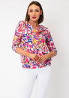 Yew Abstract Floral Print Cowl Neck Top, Multi-Coloured