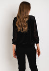 Leon Collection Cowl Neck Shimmer Blouse, Black