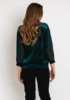 Leon Collection Cowl Neck Shimmer Blouse, Forest Green