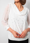 Yew Chiffon Cowl Neck Patterned Top, White