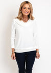 Leon Collection Cowl Neck Top, White