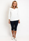 Leon Collection Cowl Neck Top, White