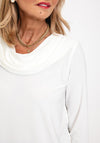 Leon Collection Cowl Neck Top, White