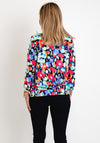 Leon Collection Floral Cowl Neck Top, Navy Multi