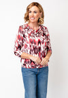YEW Abstract Print Cowl Neck Top, Multi