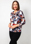 Yew Abstract Cowl Neck Top, Multi