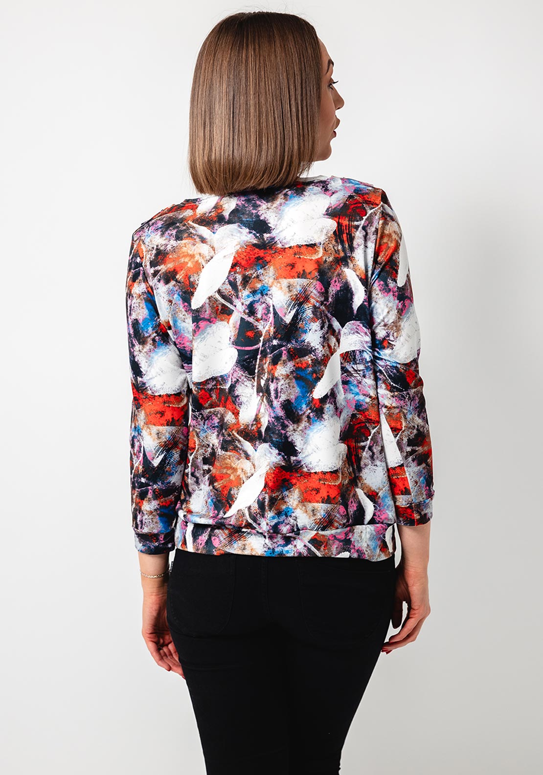 Yew Abstract Cowl Neck Top, Multi