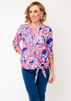 YEW Abstract Botanical Print Top, Pink Multi