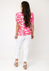 YEW Floral Print with Tie Detail Top, Pink Multi