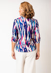 Yew Printed Half Button Printed Jersey Blouse, Multi